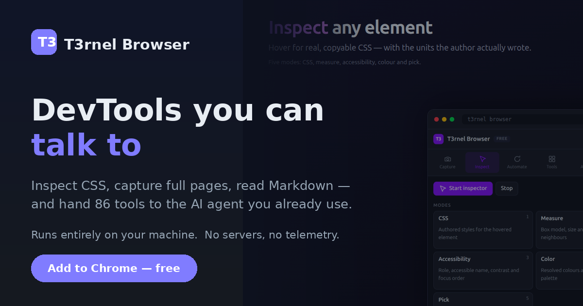 Show HN: T3rnel Browser – drive the browser you're signed into